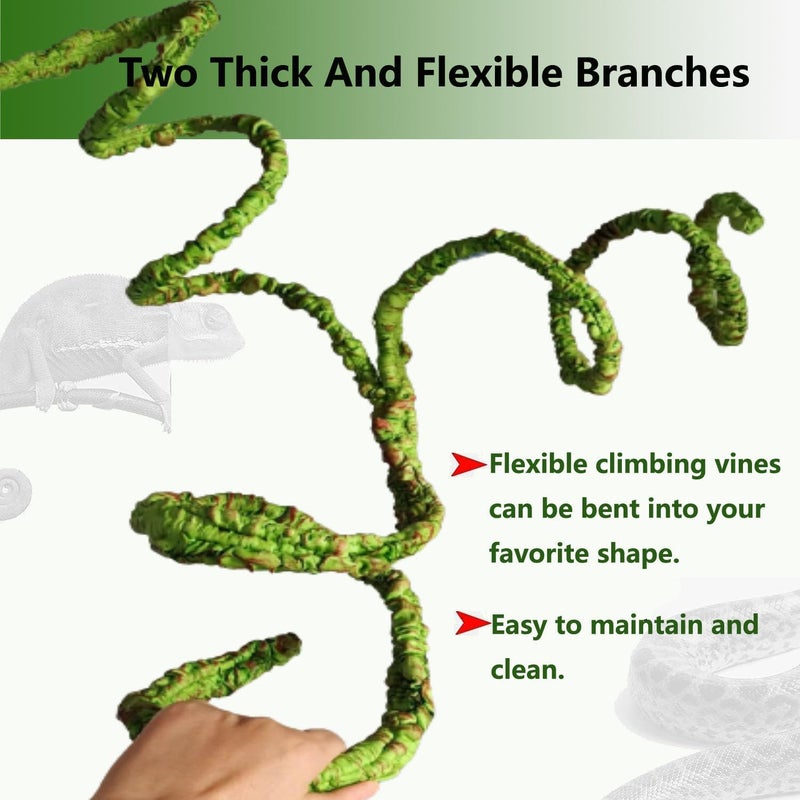 KERUIDENG Flexible Bend-A-Branch Reptile Vinesï¼ŒTerrarium Decor,Long Jungle Climber Vines Habitat Decor for Chameleon Climbing Lizards Snakes and More Small Animals - Image 2